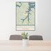 24x36 Mannford Oklahoma Map Print Portrait Orientation in Woodblock Style Behind 2 Chairs Table and Potted Plant