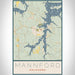 Mannford Oklahoma Map Print Portrait Orientation in Woodblock Style With Shaded Background