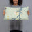 Person holding 20x12 Custom Mannford Oklahoma Map Throw Pillow in Woodblock