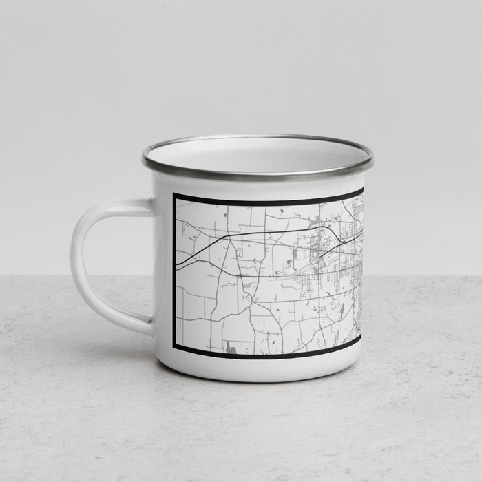 Left View Custom Mansfield Ohio Map Enamel Mug in Classic