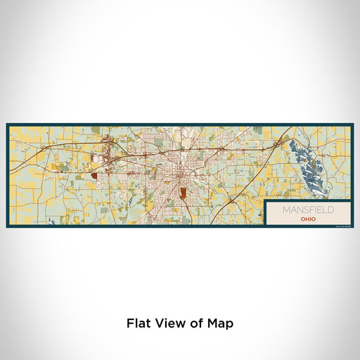 Flat View of Map Custom Mansfield Ohio Map Enamel Mug in Woodblock