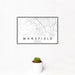 12x18 Mansfield Texas Map Print Landscape Orientation in Classic Style With Small Cactus Plant in White Planter