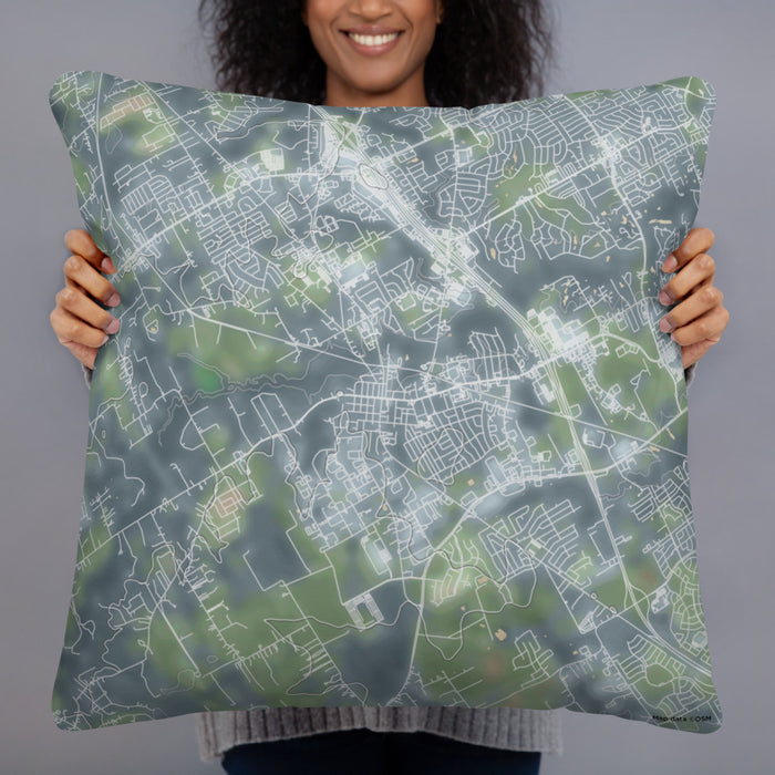 Person holding 22x22 Custom Mansfield Texas Map Throw Pillow in Afternoon