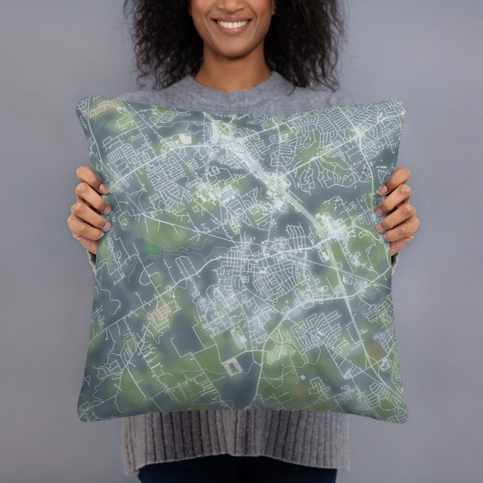 Person holding 18x18 Custom Mansfield Texas Map Throw Pillow in Afternoon