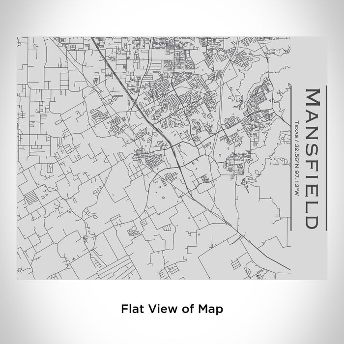 Rendered View of Mansfield Texas Map Engraving on 20oz Stainless Steel Insulated Bottle with Bamboo Top