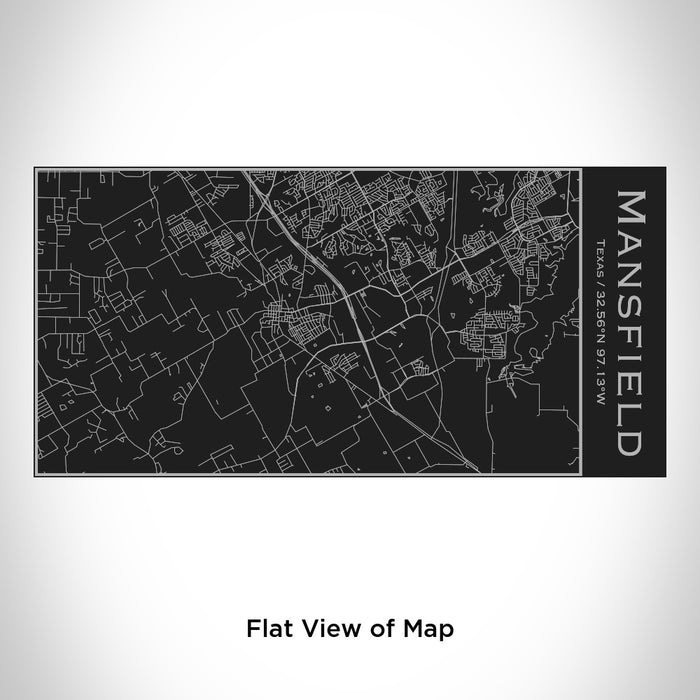 Rendered View of Mansfield Texas Map Engraving on 17oz Stainless Steel Insulated Cola Bottle in Black