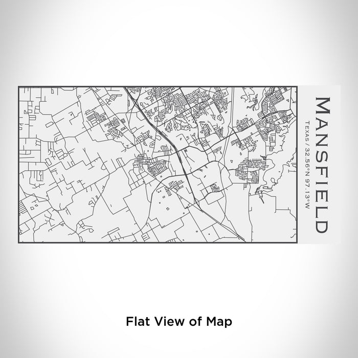 Rendered View of Mansfield Texas Map Engraving on 17oz Stainless Steel Insulated Cola Bottle in White