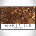 Mansfield Texas Map Print Landscape Orientation in Ember Style With Shaded Background