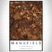 Mansfield Texas Map Print Portrait Orientation in Ember Style With Shaded Background