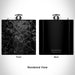 Rendered View of Mansfield Texas Map Engraving on 6oz Stainless Steel Flask in Black