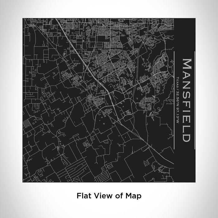 Rendered View of Mansfield Texas Map Engraving on 17oz Stainless Steel Insulated Tumbler in Black