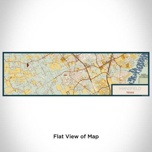 Flat View of Map Custom Mansfield Texas Map Enamel Mug in Woodblock
