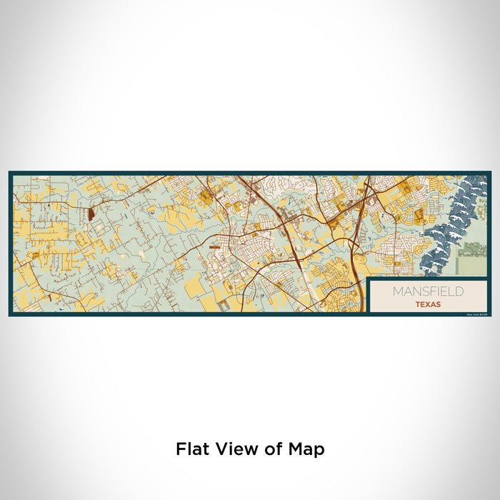 Flat View of Map Custom Mansfield Texas Map Enamel Mug in Woodblock