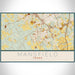 Mansfield Texas Map Print Landscape Orientation in Woodblock Style With Shaded Background