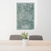 24x36 Manteca California Map Print Portrait Orientation in Afternoon Style Behind 2 Chairs Table and Potted Plant
