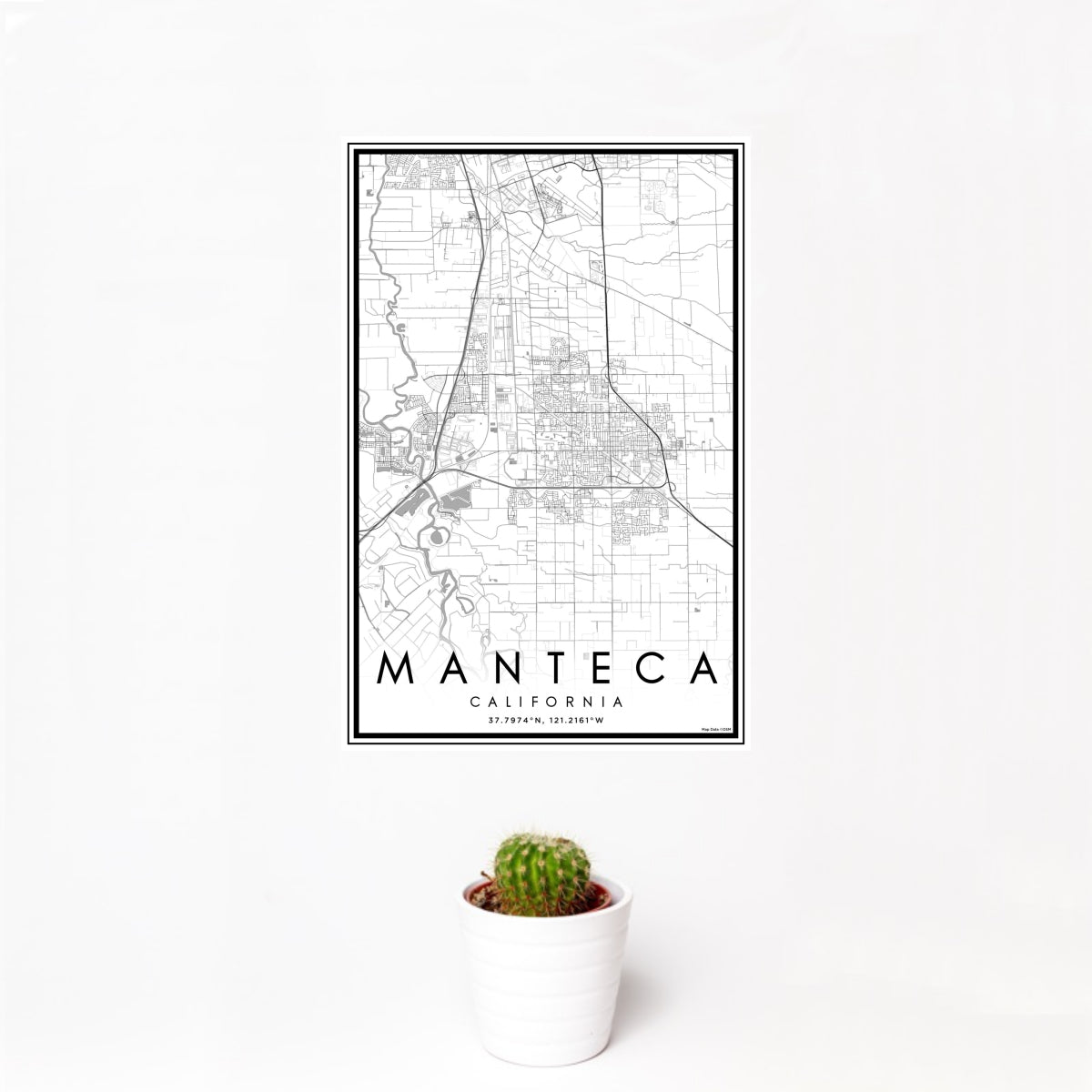 Manteca California Map Print in Classic — JACE Maps