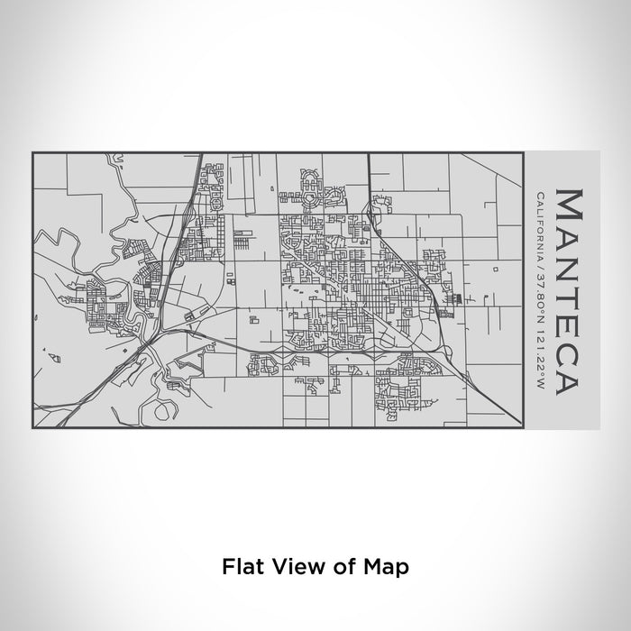 Rendered View of Manteca California Map Engraving on 17oz Stainless Steel Insulated Cola Bottle