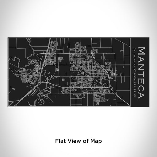 Rendered View of Manteca California Map Engraving on 17oz Stainless Steel Insulated Cola Bottle in Black