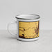 Left View Custom Manteca California Map Enamel Mug in Ember