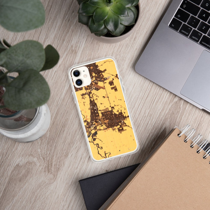 Custom Manteca California Map Phone Case in Ember