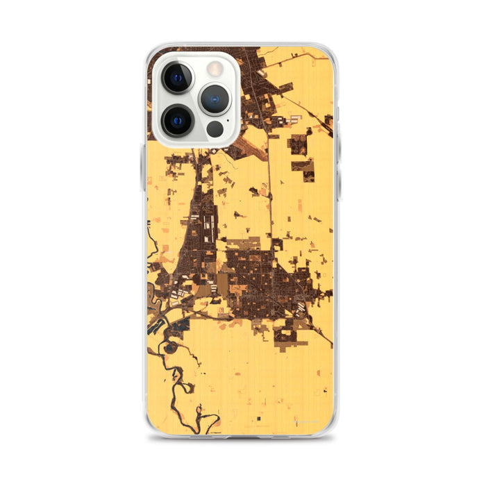 Custom Manteca California Map iPhone 12 Pro Max Phone Case in Ember