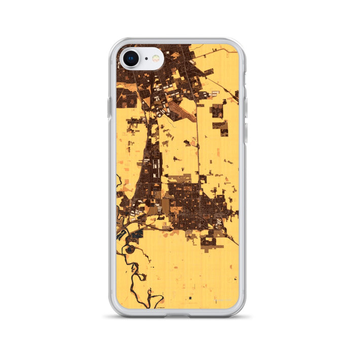 Custom Manteca California Map iPhone SE Phone Case in Ember