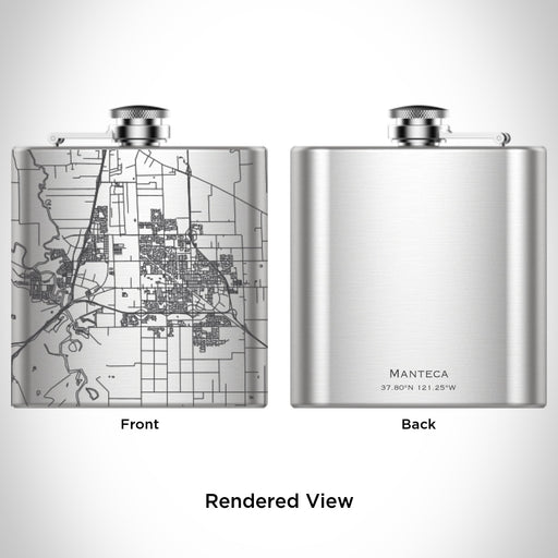 Rendered View of Manteca California Map Engraving on undefined