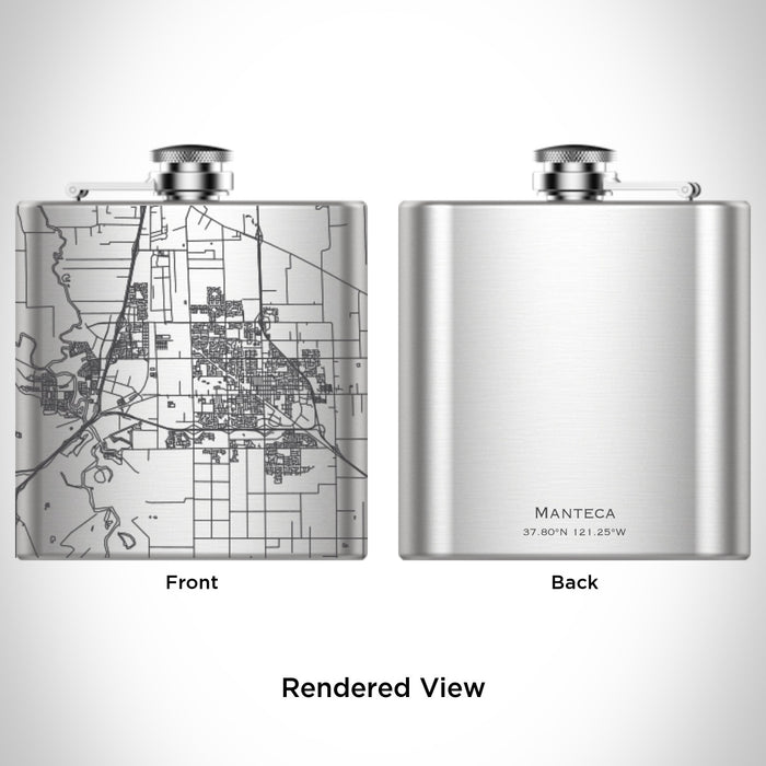 Rendered View of Manteca California Map Engraving on undefined