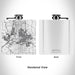 Rendered View of Manteca California Map Engraving on 6oz Stainless Steel Flask in White