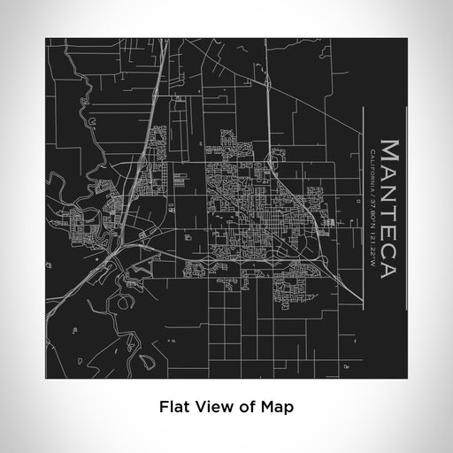 Rendered View of Manteca California Map Engraving on 17oz Stainless Steel Insulated Tumbler in Black