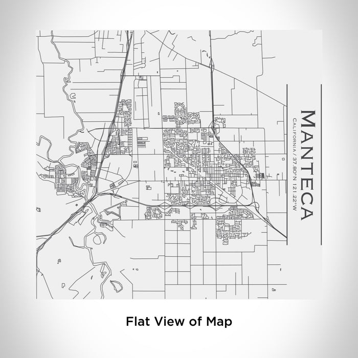 Rendered View of Manteca California Map Engraving on 17oz Stainless Steel Insulated Tumbler in White