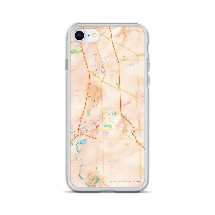 Custom Manteca California Map iPhone SE Phone Case in Watercolor