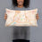 Person holding 20x12 Custom Manteca California Map Throw Pillow in Watercolor