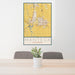 24x36 Manteca California Map Print Portrait Orientation in Woodblock Style Behind 2 Chairs Table and Potted Plant