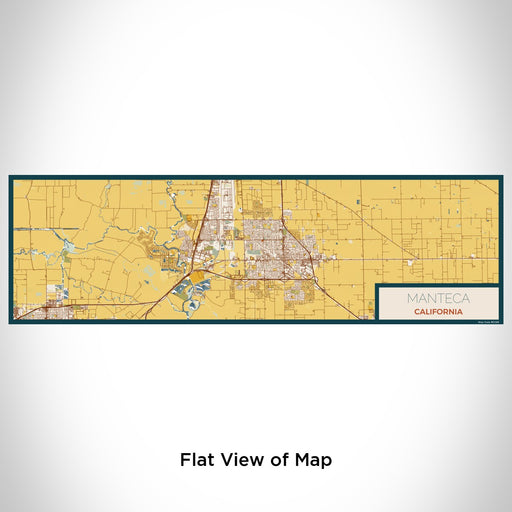 Flat View of Map Custom Manteca California Map Enamel Mug in Woodblock