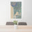 24x36 Manzanita Oregon Map Print Portrait Orientation in Afternoon Style Behind 2 Chairs Table and Potted Plant