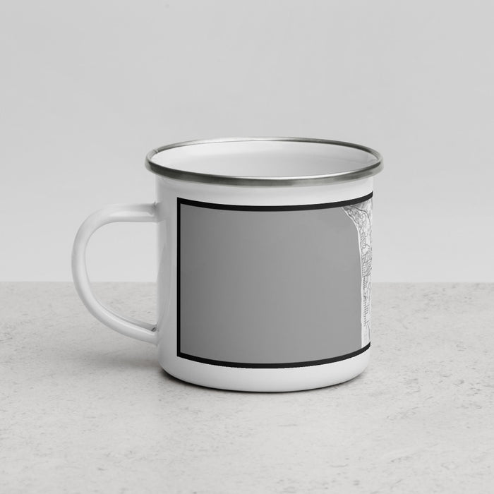 Left View Custom Manzanita Oregon Map Enamel Mug in Classic