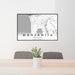 24x36 Manzanita Oregon Map Print Landscape Orientation in Classic Style Behind 2 Chairs Table and Potted Plant