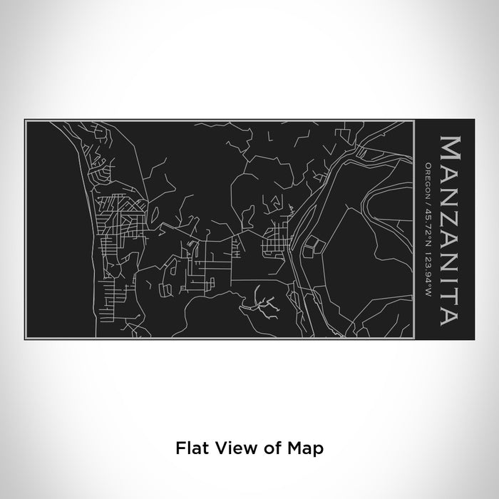 Rendered View of Manzanita Oregon Map Engraving on 17oz Stainless Steel Insulated Cola Bottle in Black