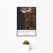 12x18 Manzanita Oregon Map Print Portrait Orientation in Ember Style With Small Cactus Plant in White Planter