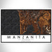 Manzanita Oregon Map Print Landscape Orientation in Ember Style With Shaded Background