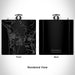 Rendered View of Manzanita Oregon Map Engraving on 6oz Stainless Steel Flask in Black