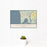 12x18 Manzanita Oregon Map Print Landscape Orientation in Woodblock Style With Small Cactus Plant in White Planter