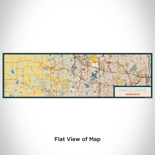 Flat View of Map Custom Maple Grove Minnesota Map Enamel Mug in Woodblock