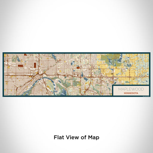 Flat View of Map Custom Maplewood Minnesota Map Enamel Mug in Woodblock