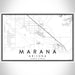 Marana Arizona Map Print Landscape Orientation in Classic Style With Shaded Background