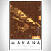 Marana Arizona Map Print Portrait Orientation in Ember Style With Shaded Background