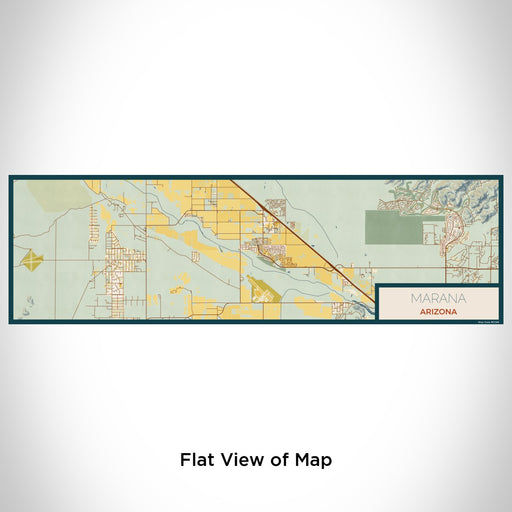 Flat View of Map Custom Marana Arizona Map Enamel Mug in Woodblock