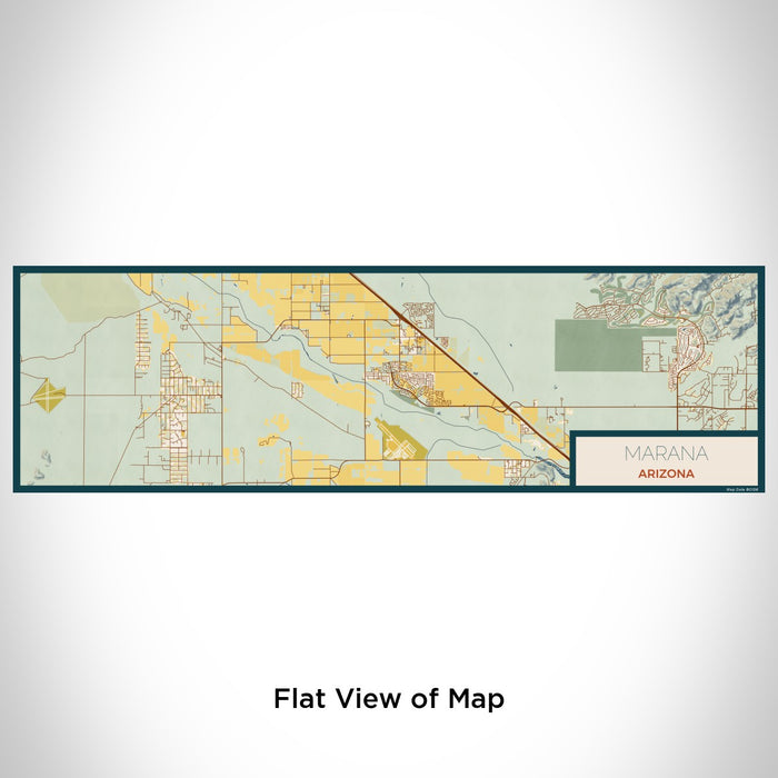 Flat View of Map Custom Marana Arizona Map Enamel Mug in Woodblock