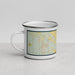 Left View Custom Marana Arizona Map Enamel Mug in Woodblock